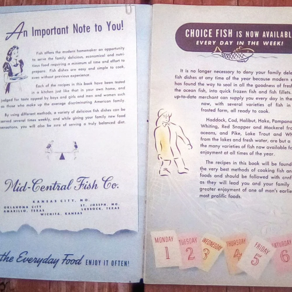 Vintage Fish and Seafood Cookery Book